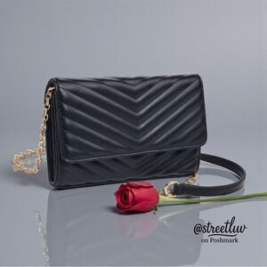 Urban Expressions ~ The Tamara Black Quilted  Crossbody Bag